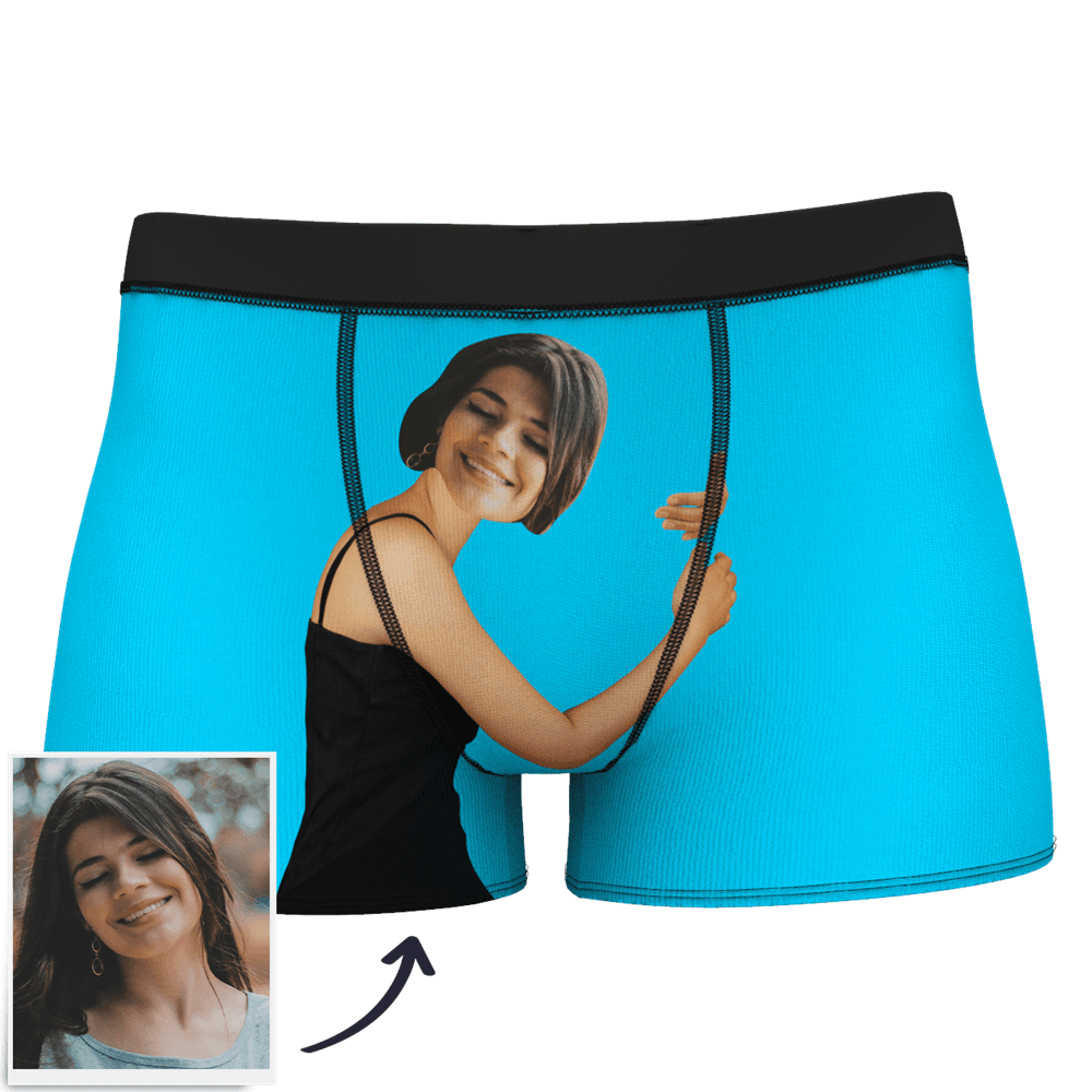 Men's Custom Face On Body Boxer Shorts Funny Face Boxer - Let Me See/ Sexy Girl/ Hot Dance/ It belongs to me/ Only I Can Ride It/ Comic Girl's Glasses/ Pick Up Skirt