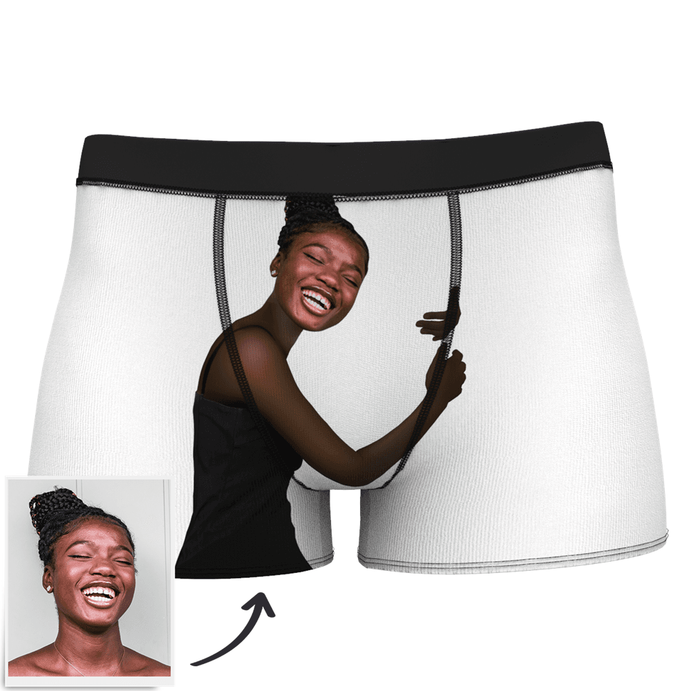 Men's Custom Face On Body Boxer Shorts Funny Face Boxer - Let Me See/ Sexy Girl/ Hot Dance/ It belongs to me/ Only I Can Ride It/ Comic Girl's Glasses/ Pick Up Skirt