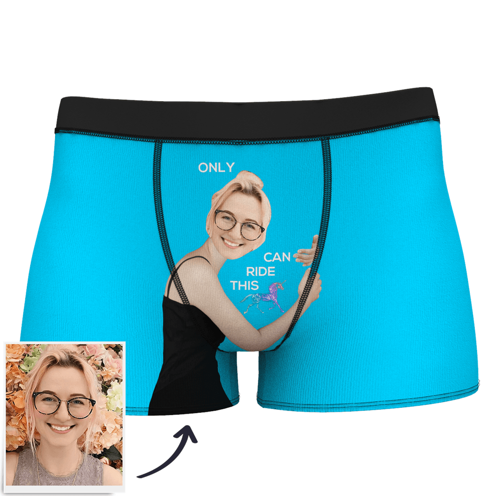 Men's Custom Face On Body Boxer Shorts Funny Face Boxer - Let Me See/ Sexy Girl/ Hot Dance/ It belongs to me/ Only I Can Ride It/ Comic Girl's Glasses/ Pick Up Skirt