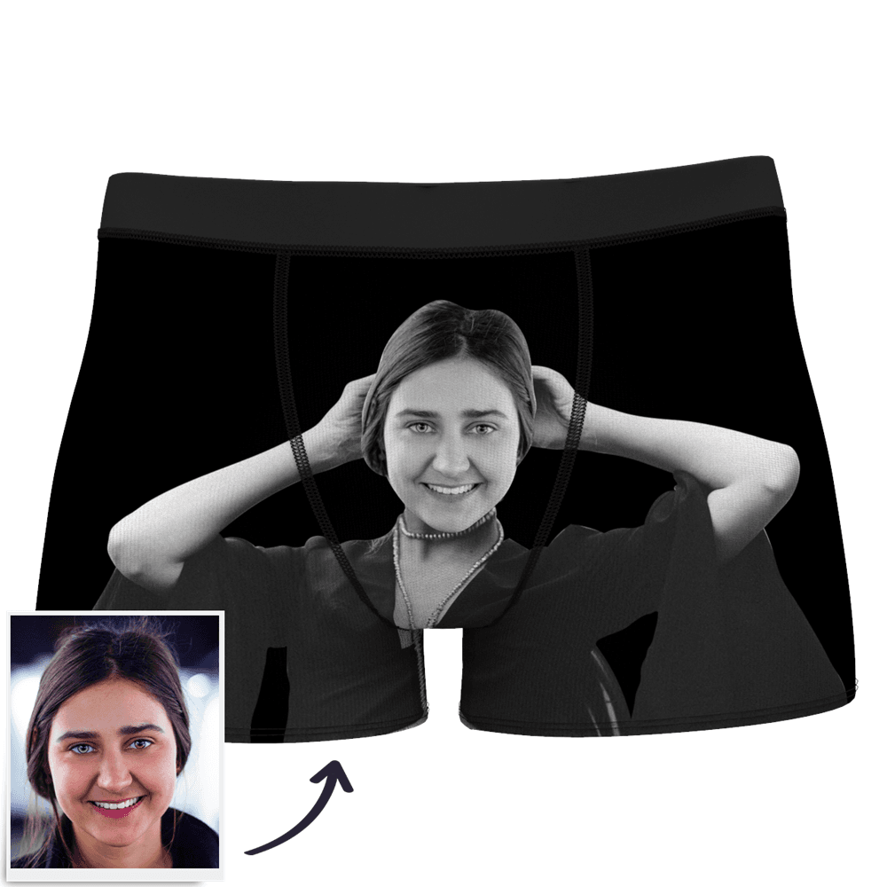 Men's Custom Face On Body Boxer Shorts Funny Face Boxer - Let Me See/ Sexy Girl/ Hot Dance/ It belongs to me/ Only I Can Ride It/ Comic Girl's Glasses/ Pick Up Skirt