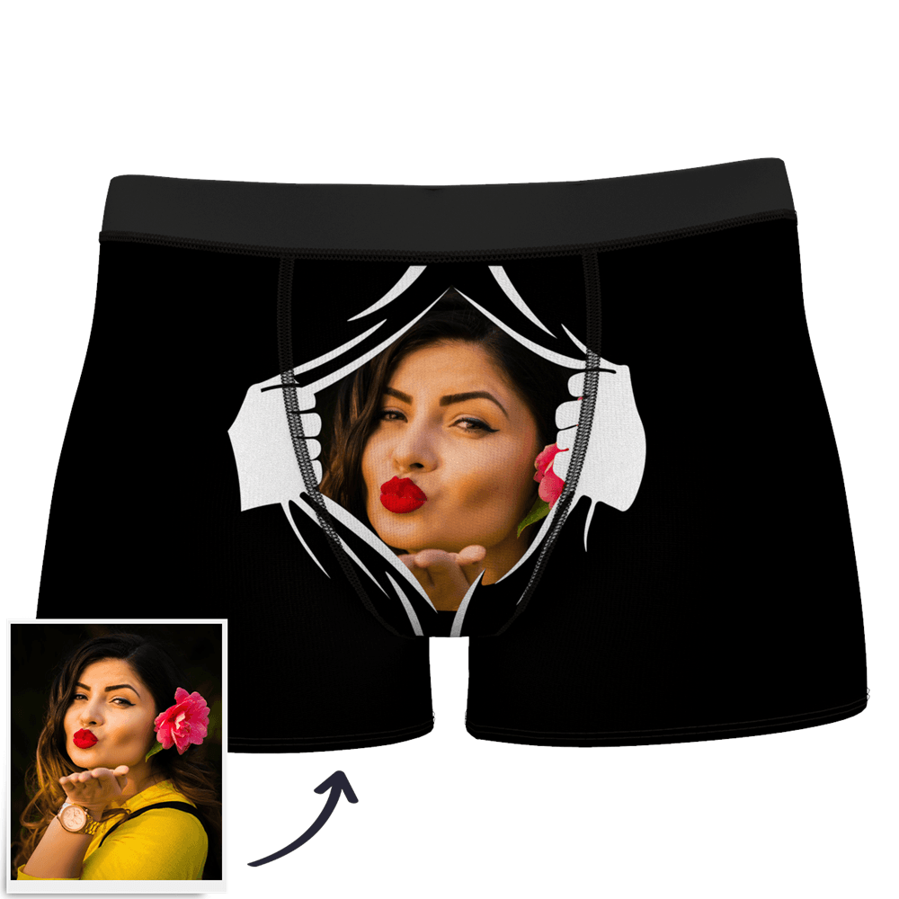 Men's Custom Face On Body Boxer Shorts Funny Face Boxer