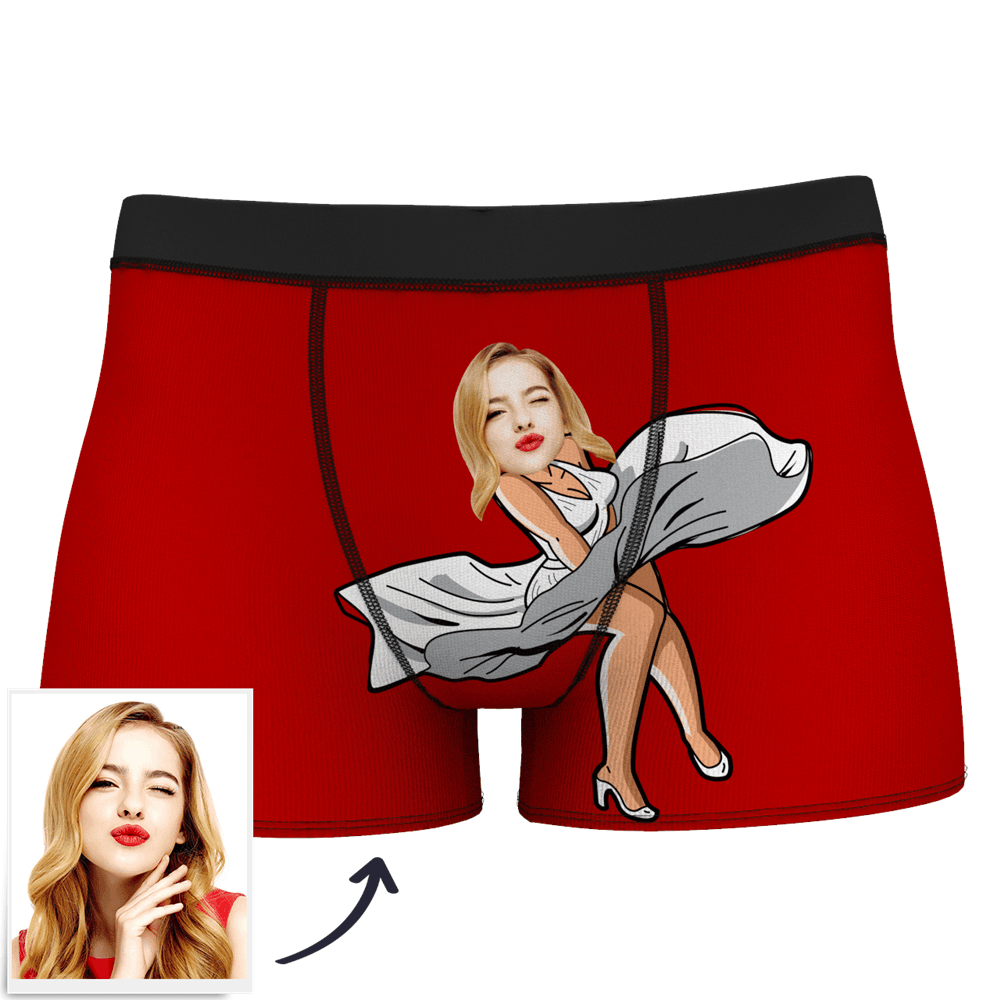 Men's Custom Face On Body Boxer Shorts Funny Face Boxer