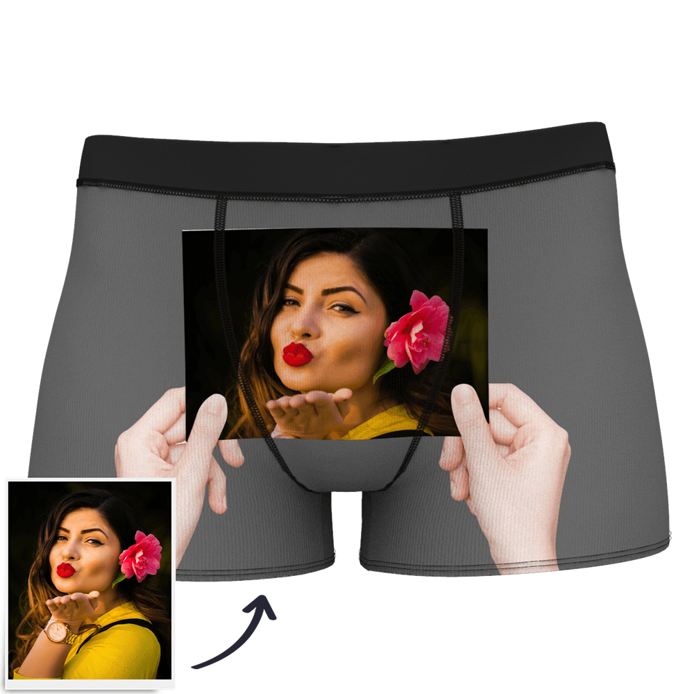 Men's Custom Face On Body Boxer Shorts Funny Face Boxer - Let Me See/ Sexy Girl/ Hot Dance/ It belongs to me/ Only I Can Ride It/ Comic Girl's Glasses/ Pick Up Skirt