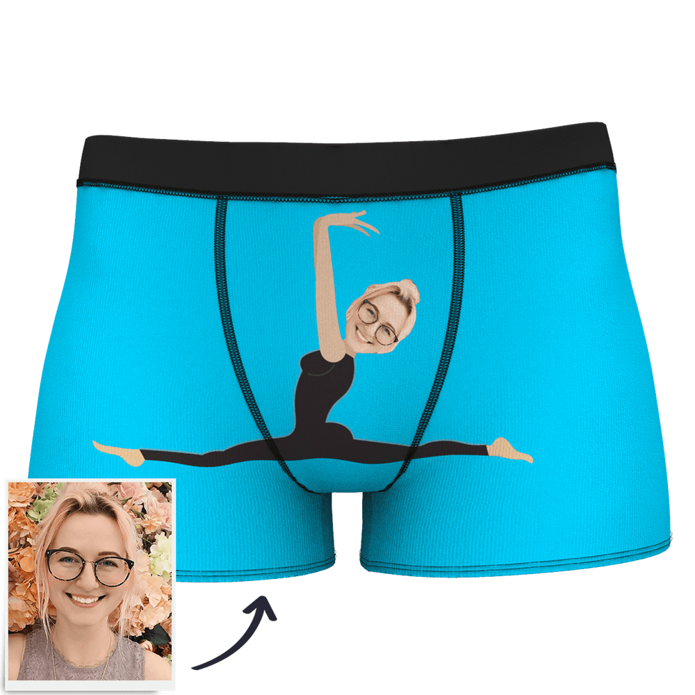 Men's Custom Face On Body Boxer Shorts Funny Face Boxer - Let Me See/ Sexy Girl/ Hot Dance/ It belongs to me/ Only I Can Ride It/ Comic Girl's Glasses/ Pick Up Skirt