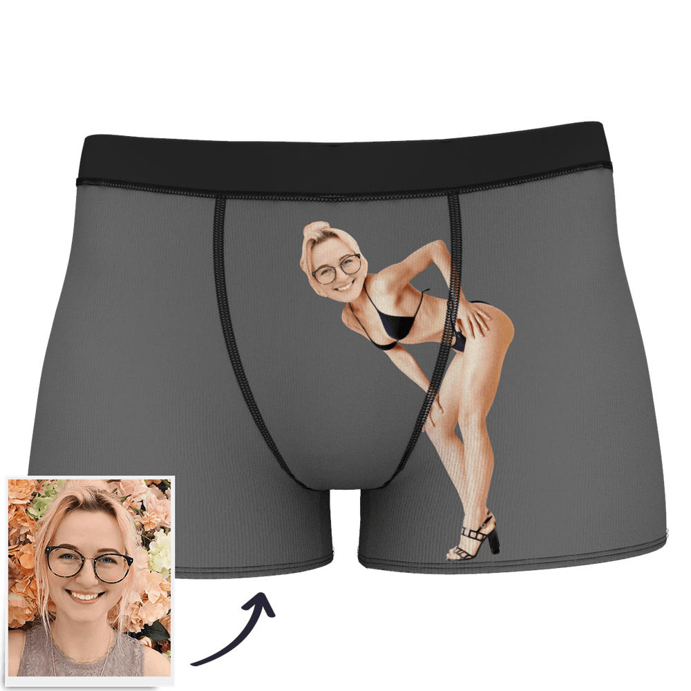 Men's Custom Face On Body Boxer Shorts Funny Face Boxer