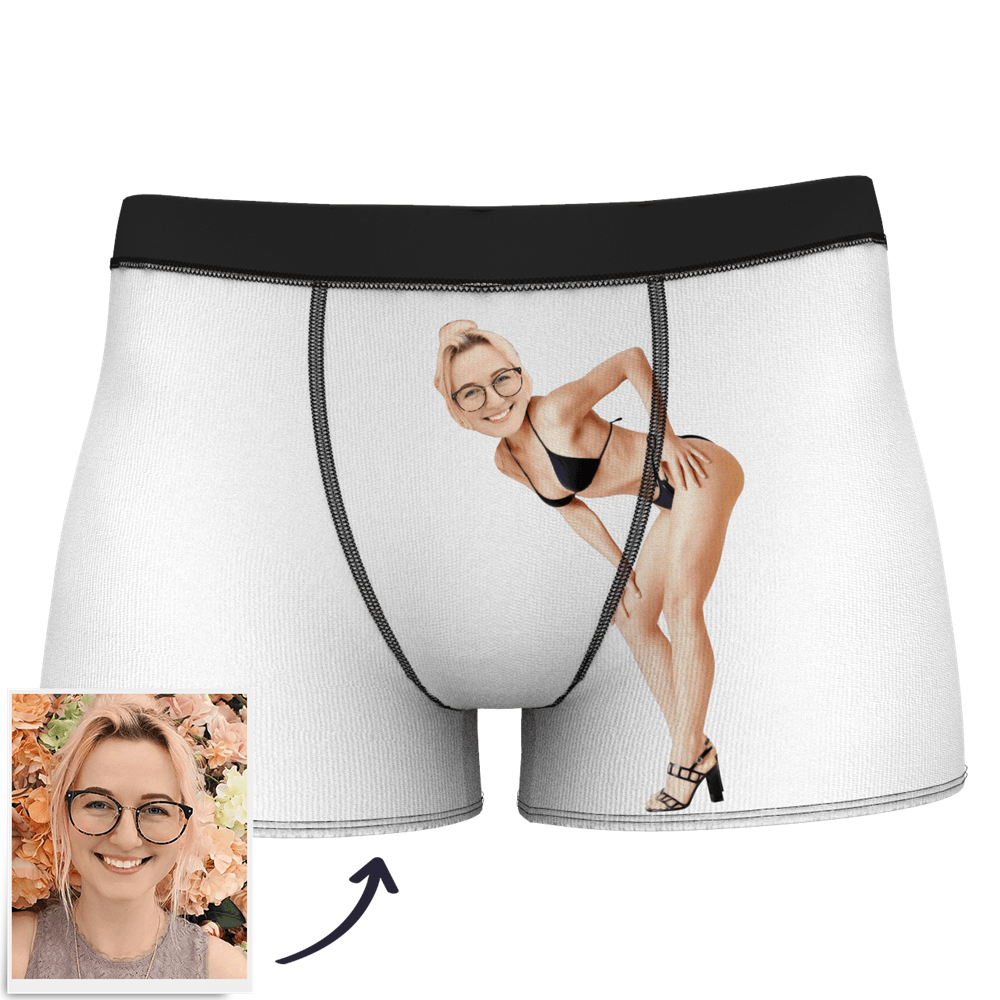 Men's Custom Face On Body Boxer Shorts Funny Face Boxer