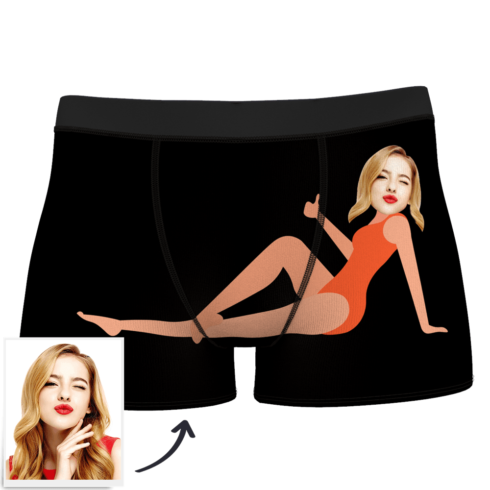 Men's Custom Face On Body Boxer Shorts Funny Face Boxer