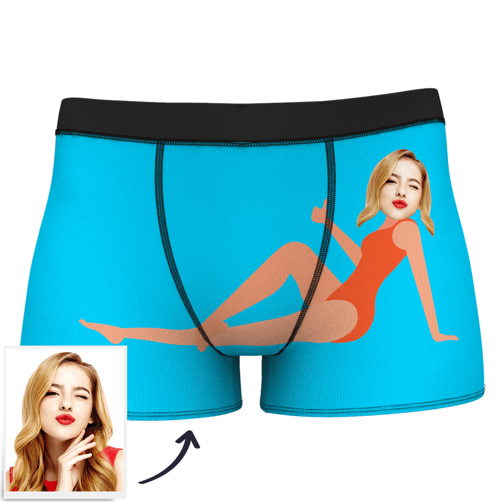 Men's Custom Face On Body Boxer Shorts Funny Face Boxer