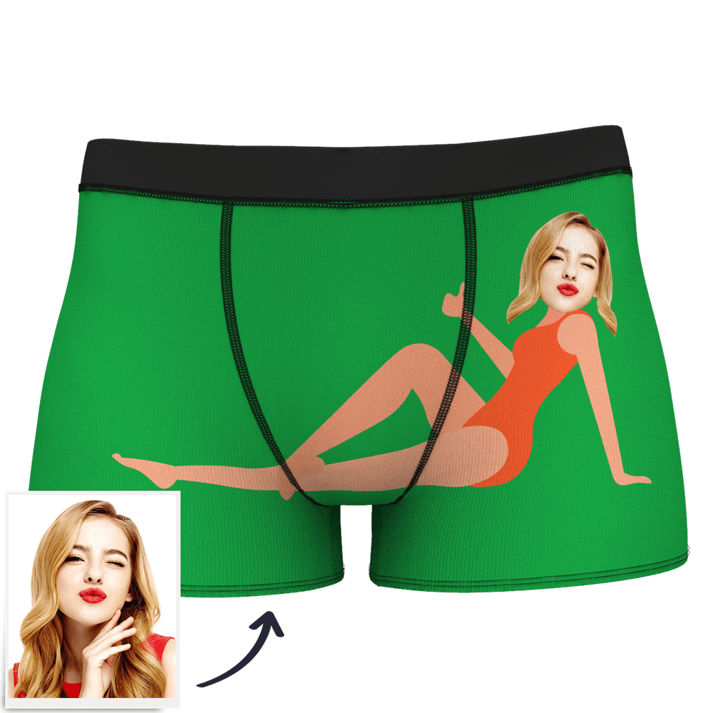 Men's Custom Face On Body Boxer Shorts Funny Face Boxer