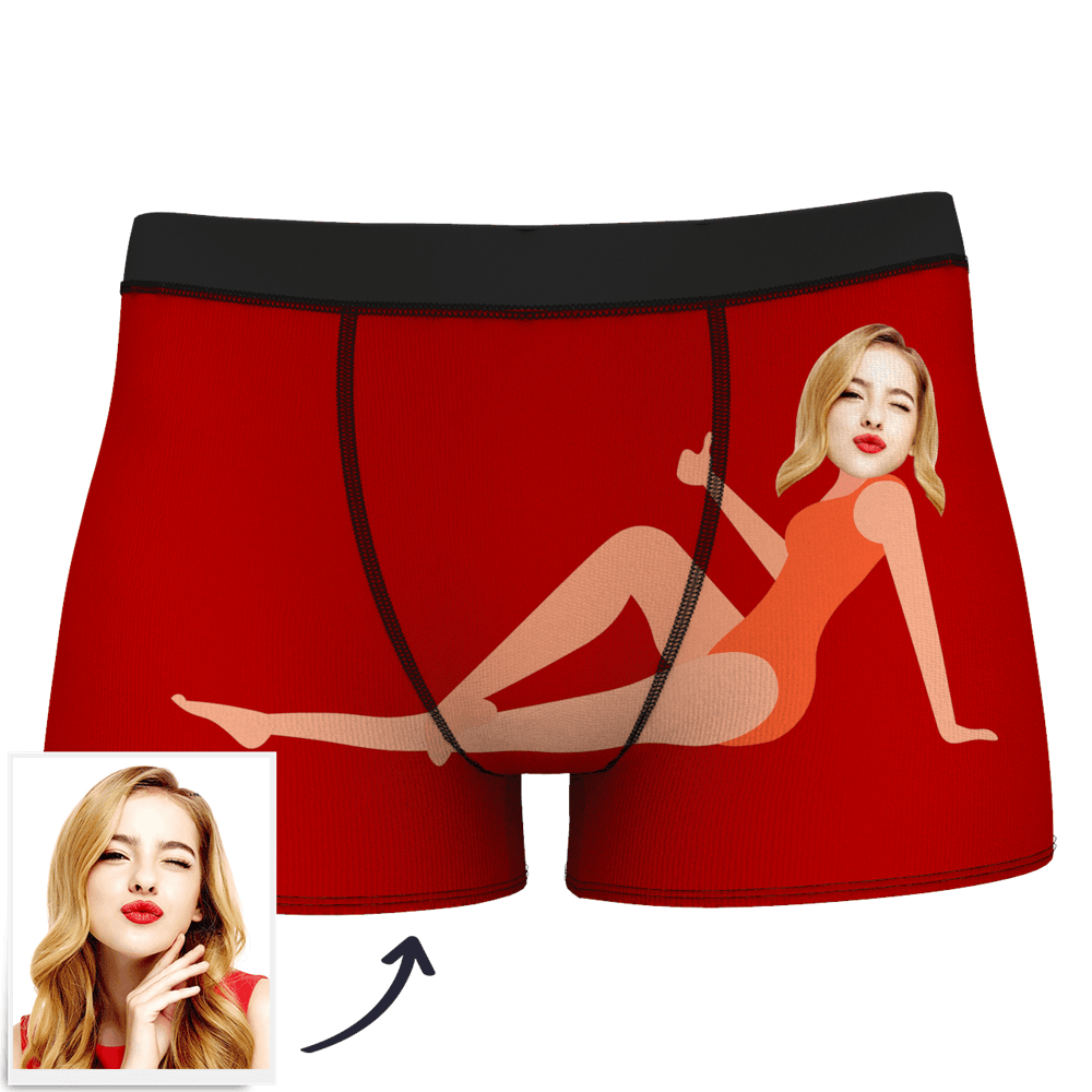 Men's Custom Face On Body Boxer Shorts Funny Face Boxer