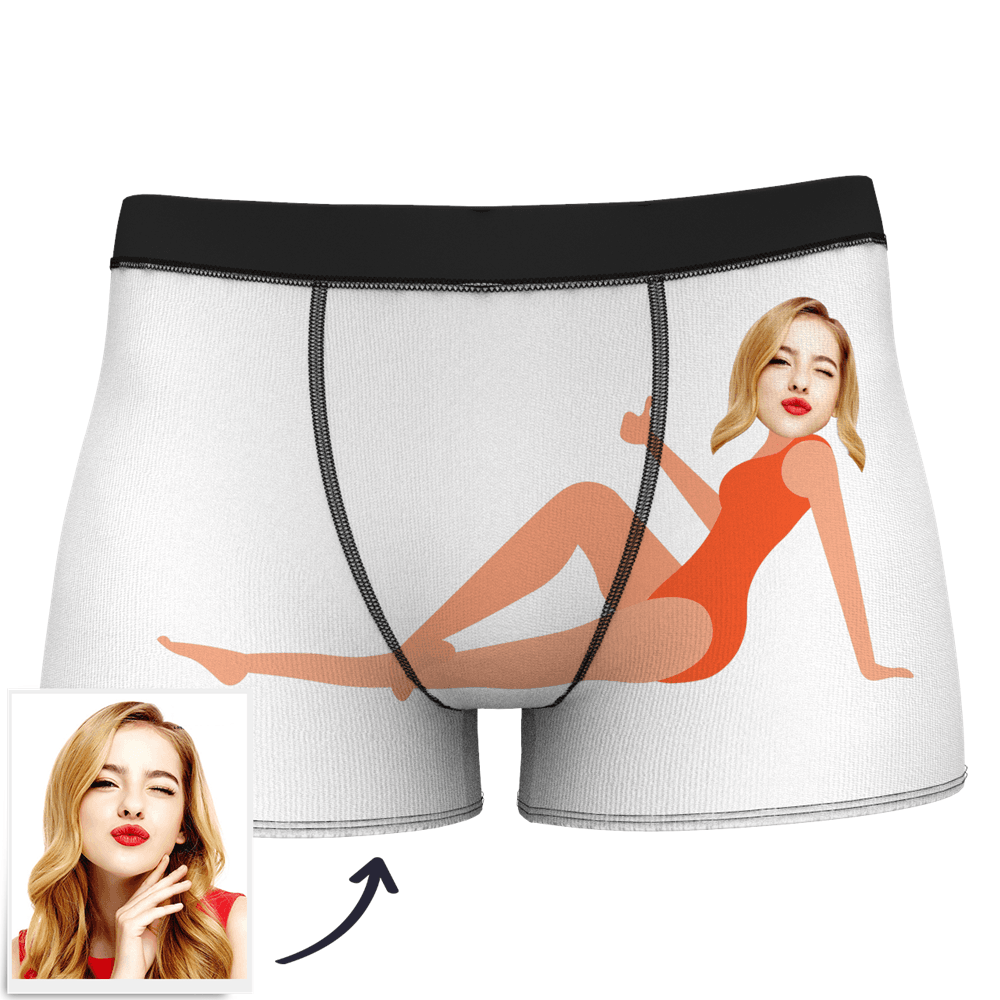 Men's Custom Face On Body Boxer Shorts Funny Face Boxer