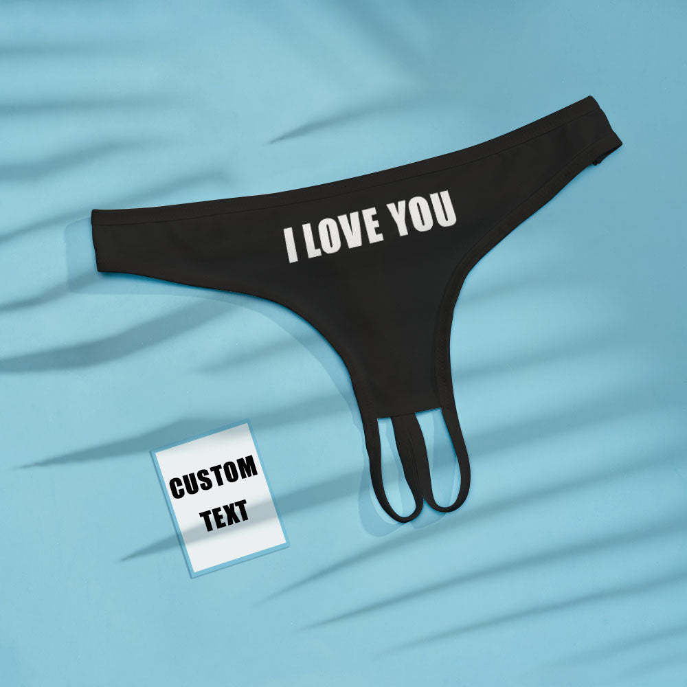Custom Text Crotchless Panty Naughty Women Underwear Gift for Her - auphotoblanket