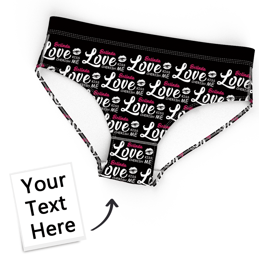 Personalised Women Face Panties Love Heart Panties