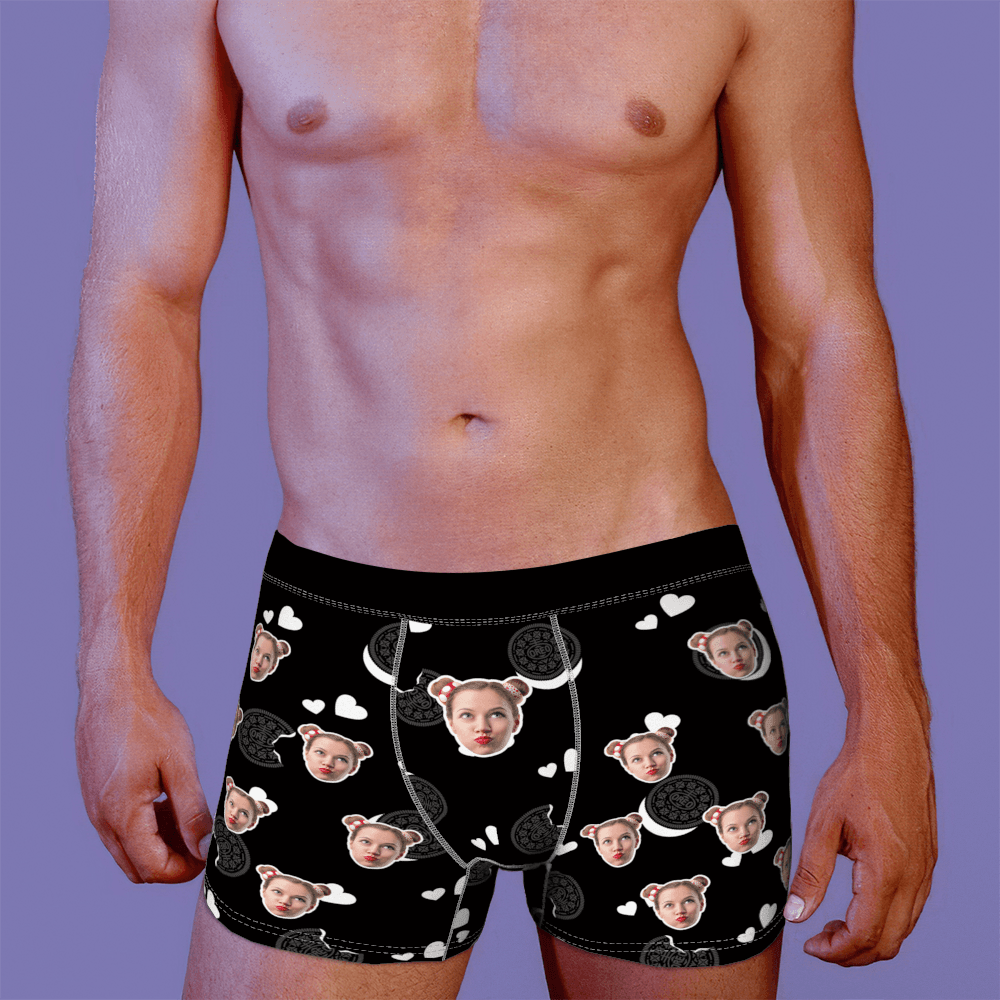 Men's Personalized Boxer Oreo Shorts - Funny Face boxer