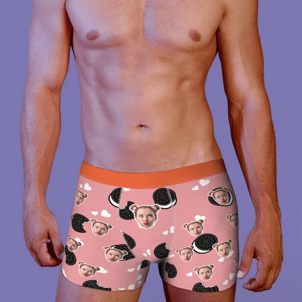 Men's Personalized Boxer Oreo Shorts - Funny Face boxer