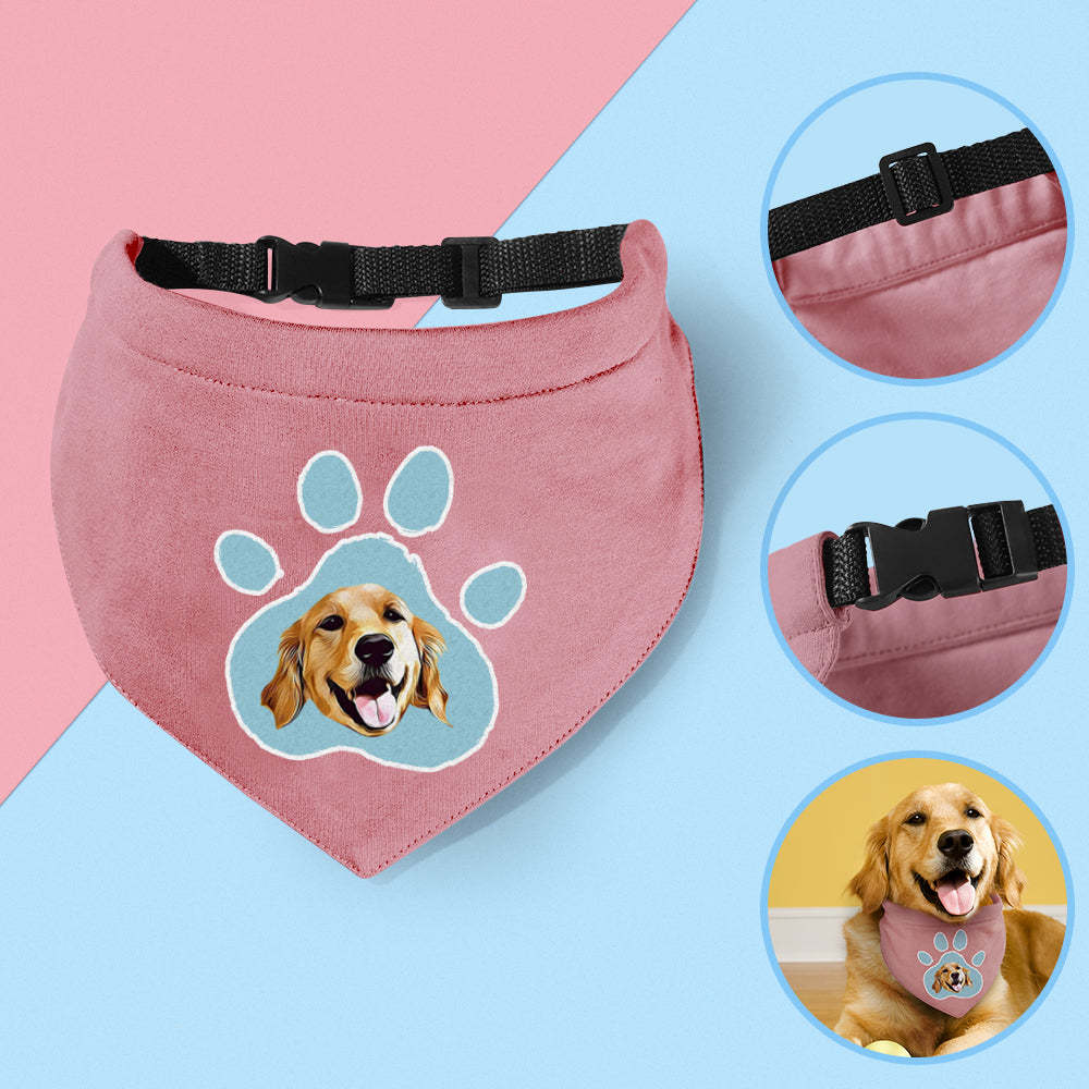 Personalised Photo Dog Bandana Custom Puppy Triangle Scarf