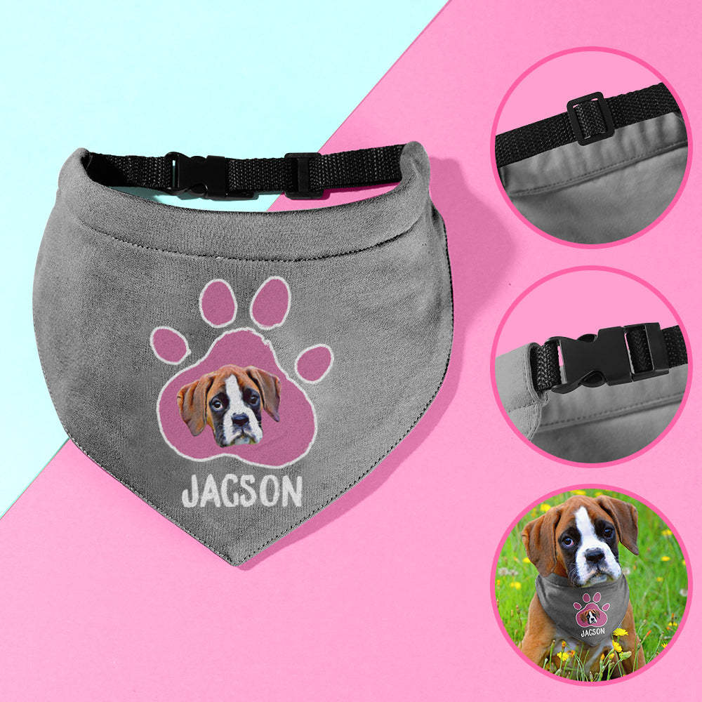 Personalised Photo Dog Bandana Custom Puppy Triangle Scarf