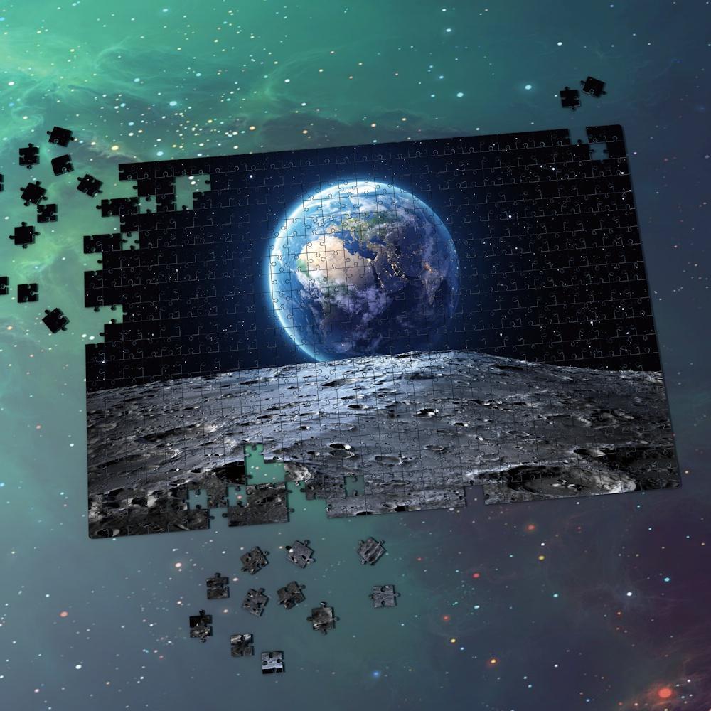 Space Jigsaw Puzzle Universe 1000 Pieces Best Gifts For Family - Earth And Moon Surface