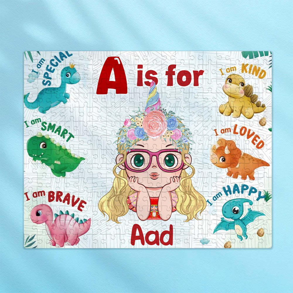 Personalized Christmas Jigsaw Puzzle for Kids - Custom Puzzle Gift with Name - auphotoblanket