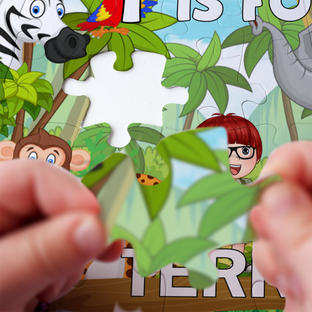 Personalized Jigsaw Puzzle for Kids Cute Animals and Kids Personalized Puzzle - auphotoblanket