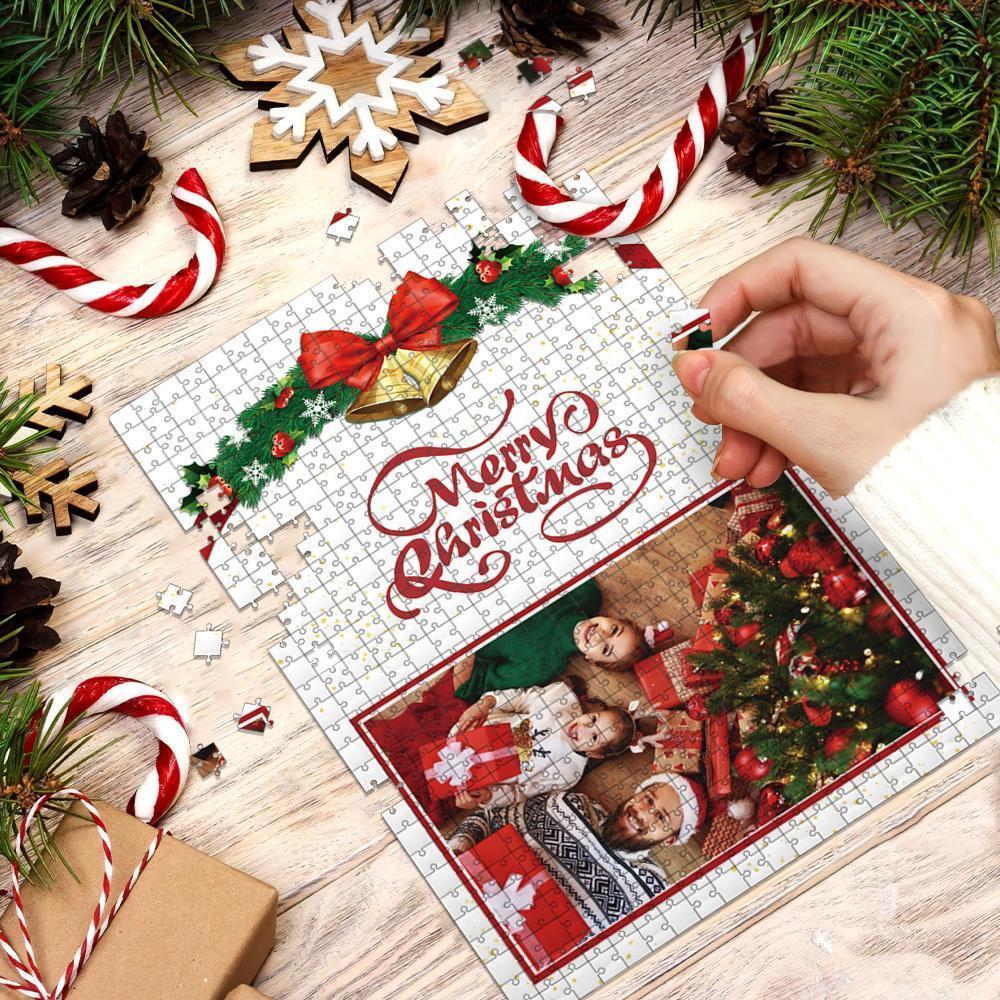 Custom Your Family Christmas Photo Jigsaw Puzzle 35, 150, 300, 500, 1000 Piece - auphotoblanket