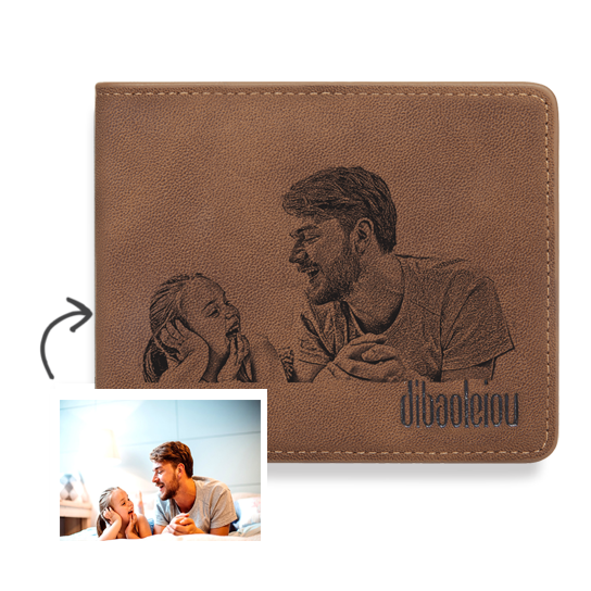 Men's Custom Photo Wallet - Best Gift For Father