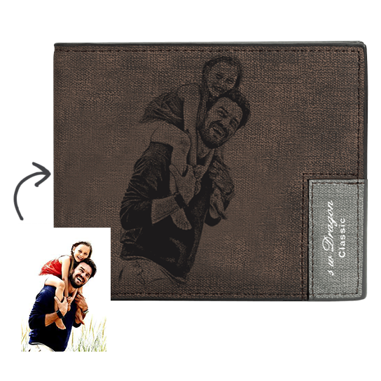 Men's Custom Photo Wallet - Happy Moment with Dad