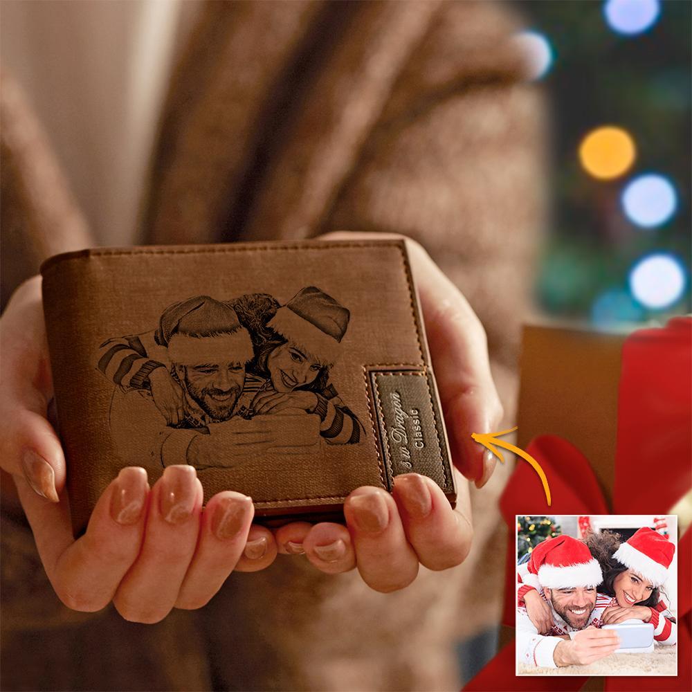 Men's Custom Photo Engraved Wallet | Unique Gifts for Men