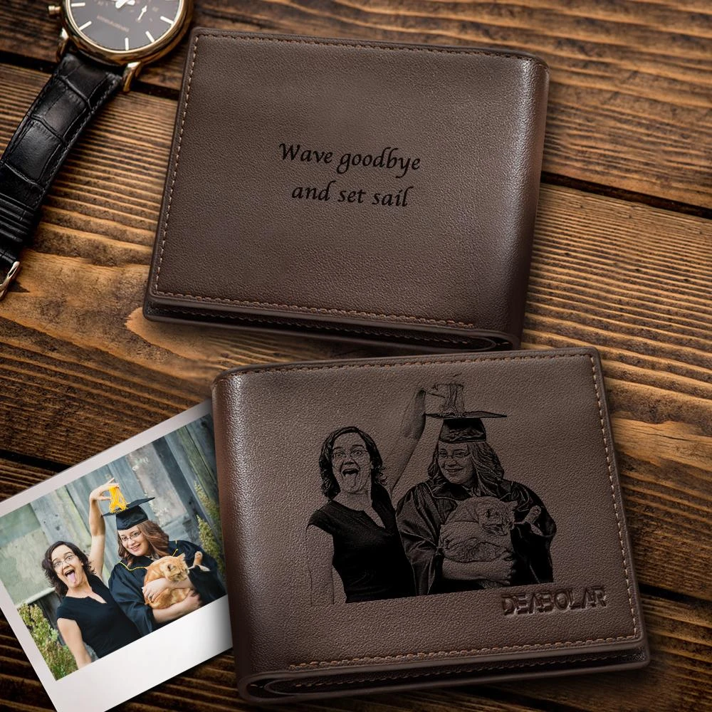 2021 Graduation Gifts For Men's Custom Photo Engraved Wallet | 2021 Graduation Gifts