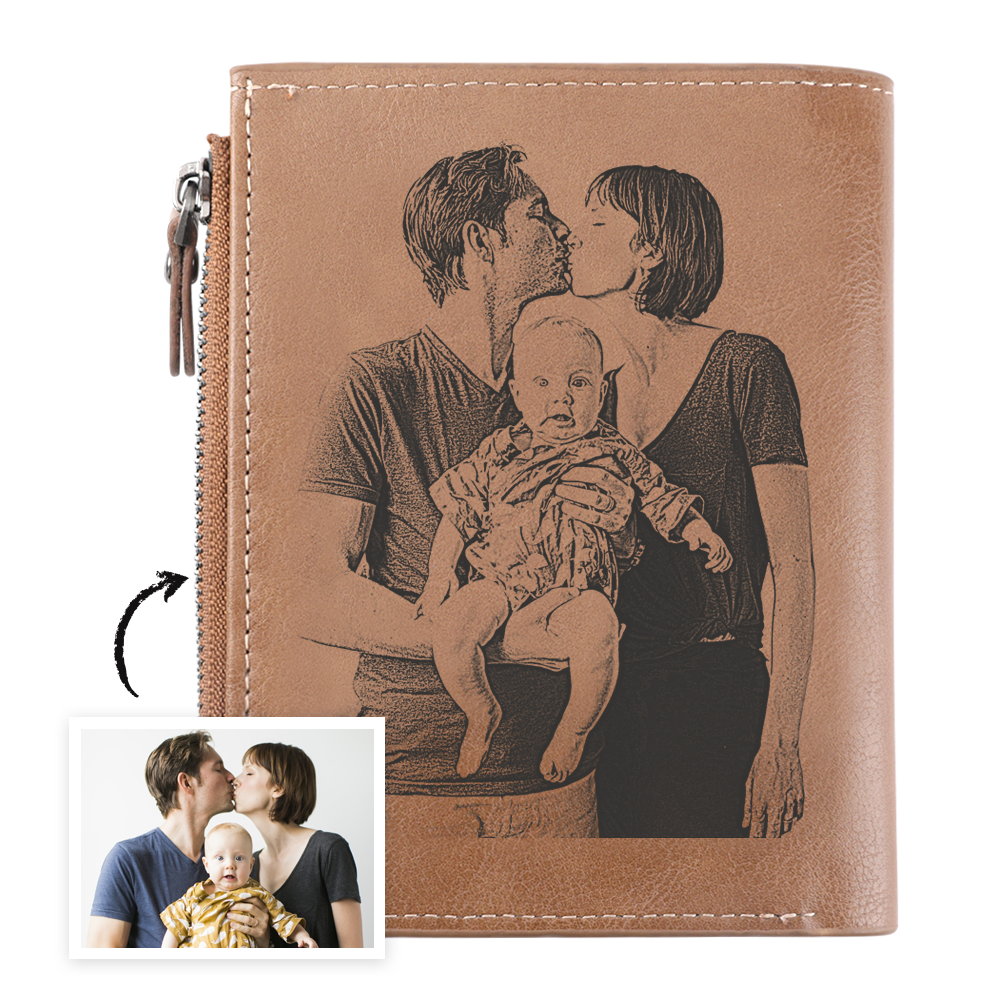 Men's Bifold Custom Sketch Photo Wallet