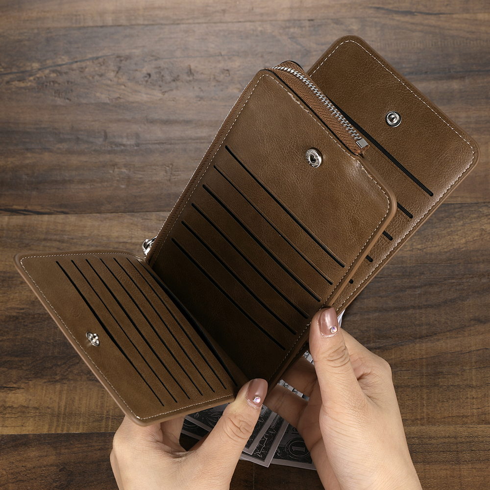 Custom Engraved Photo Wallet Card Holder Brown Leather