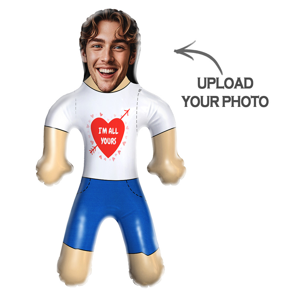 Personalized Couple Blow Up Doll Custom Your Face & Text Air Minime Doll - auphotoblanket