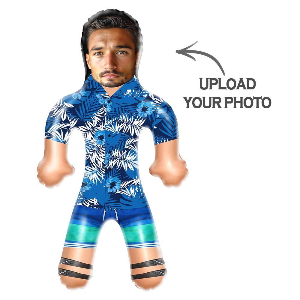 Personalized Blow Up Dolls Hawaiian Shirt Mountains Funny Inflatable Man Printed Face for Party Favors - auphotoblanket