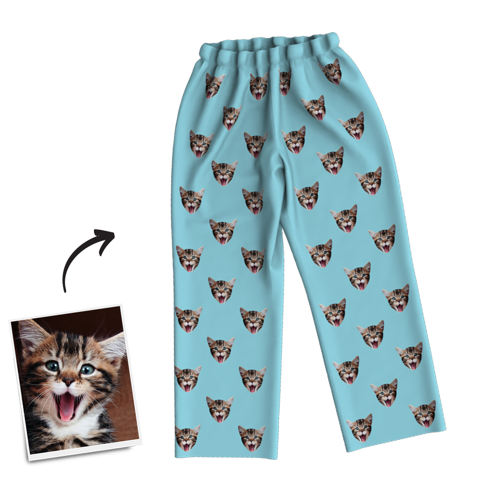 Custom Photo Long Sleeve Pajamas Sleepwear Nightwear - auphotoblanket