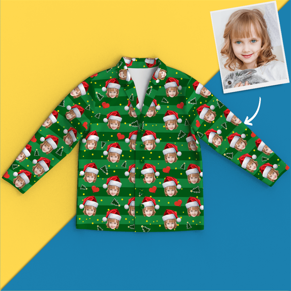 Custom Face Heart On Pajamas Personalized Pajamas - auphotoblanket