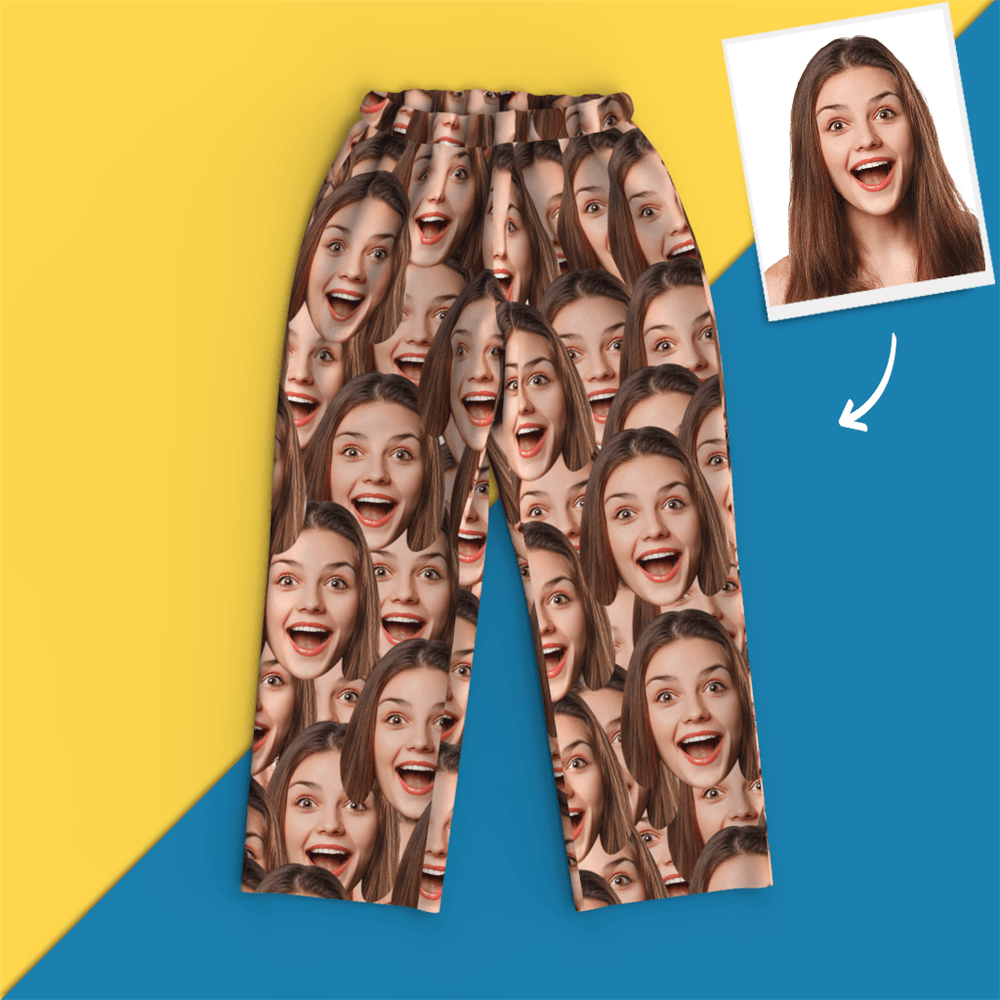 Custom Face Mash Long Sleeve Pajamas Unique Gifts - auphotoblanket