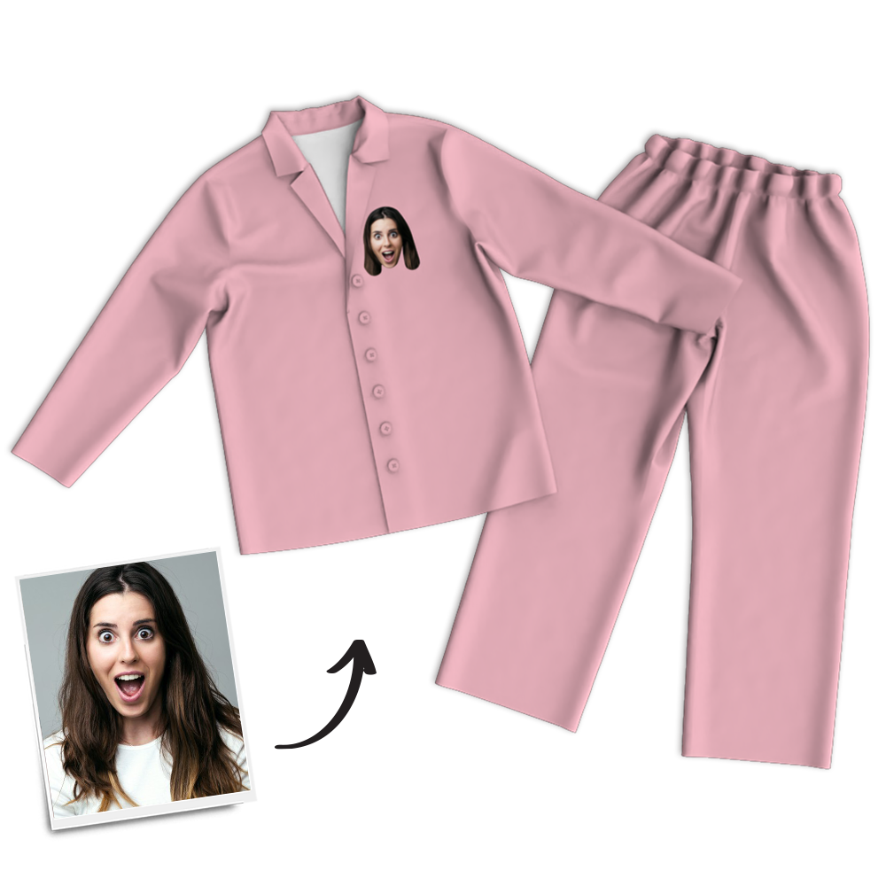 Custom Woman Photo Long Sleeve Pajamas, Sleepwear, Nightwear - auphotoblanket