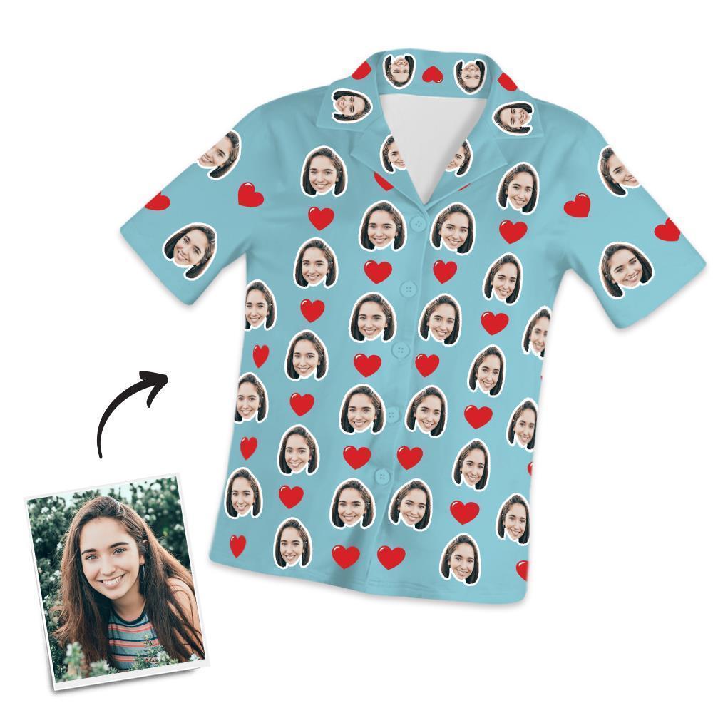 Customized Short Sleeved Pajamas , Home wear , Hearts - auphotoblanket