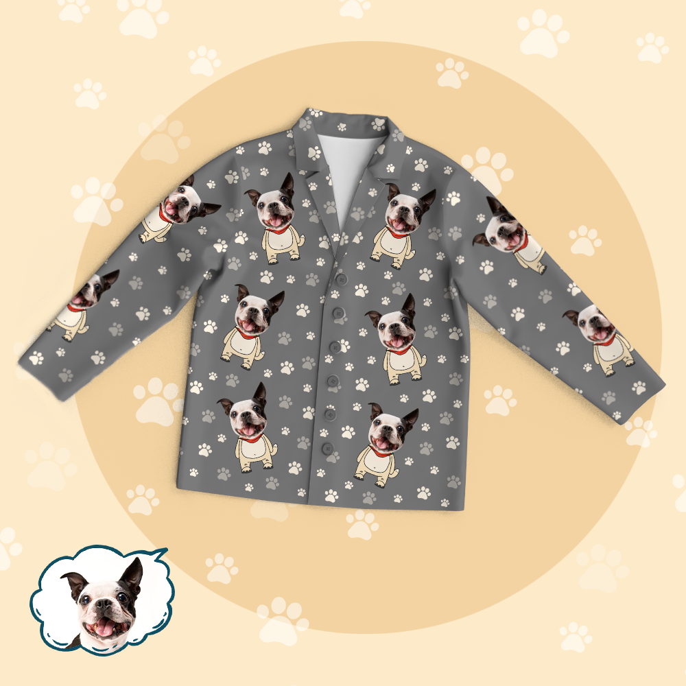 Custom Dog Face Photo Pajamas Suit - Unique Pet Gifts Idea - auphotoblanket