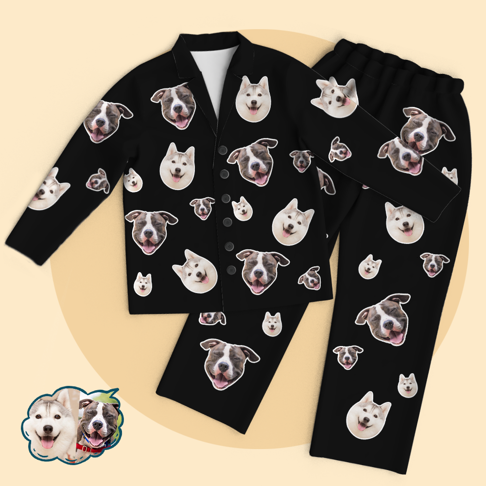 Custom Photo Pajamas Personalised Pet Face Funny Pajama Tops/Pants - auphotoblanket