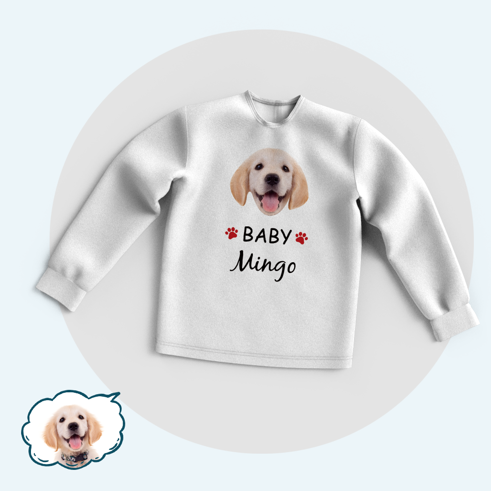 Custom Family Pajama Tops Add Photo And Name - Dog Face - auphotoblanket
