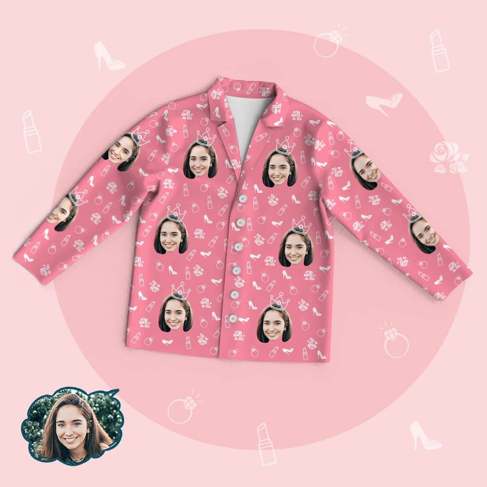 Custom Face Pajamas Set Love My Mom Personalized Mothers Day Gifts - auphotoblanket