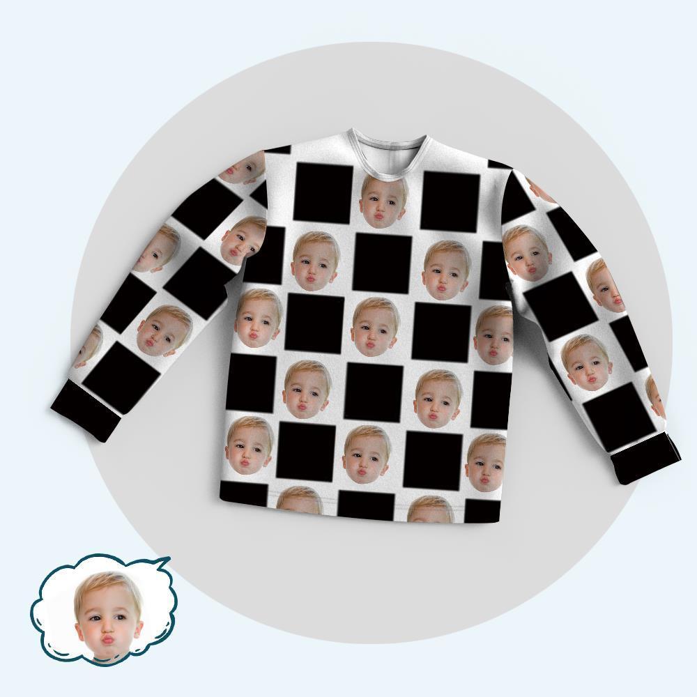 Custom Face Family Pajama Tops With Chess Board - auphotoblanket