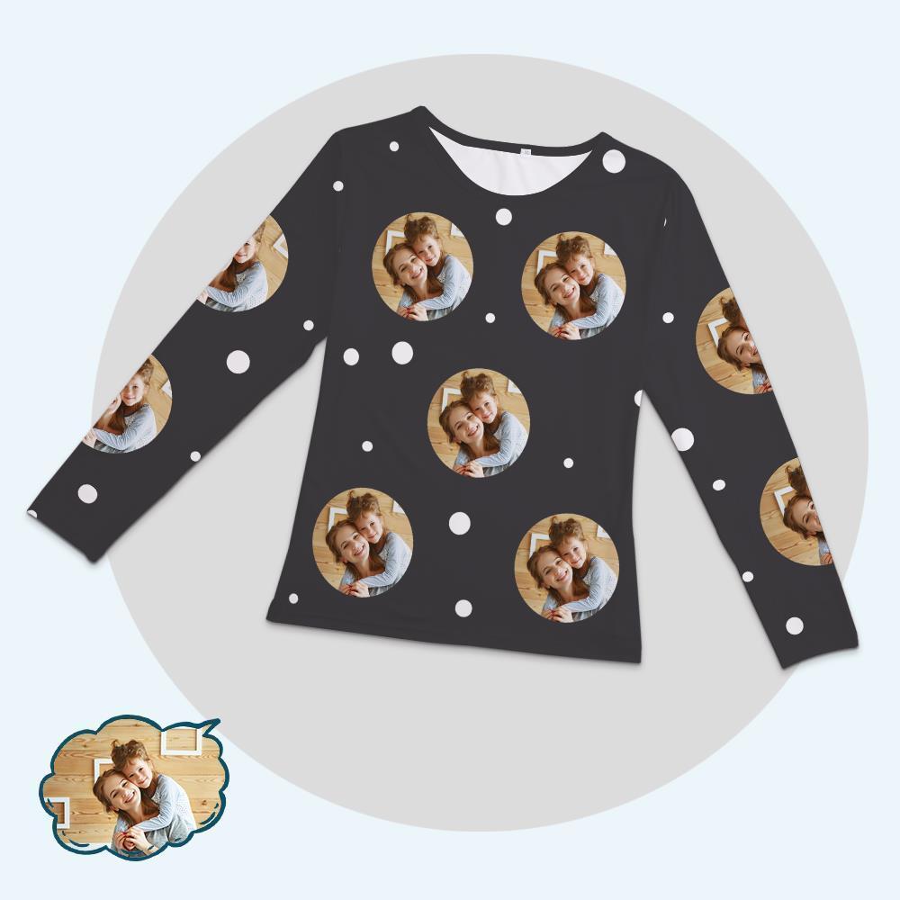 Custom Photo Women's Pajamas Suit Abstract Dot Shape Design Element - auphotoblanket