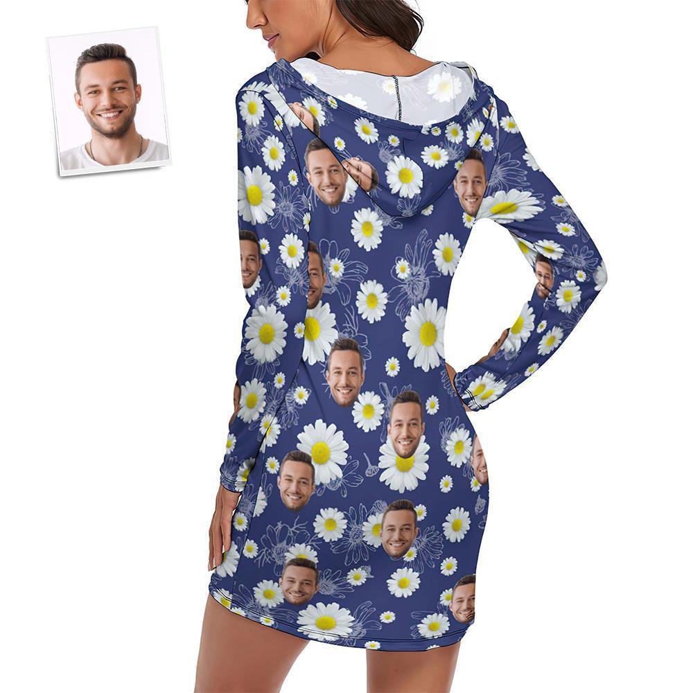 Custom Face Pajamas Women's Pajama Sets Long-sleeved Dress Summer Sleepwear - Chrysanthemum - auphotoblanket