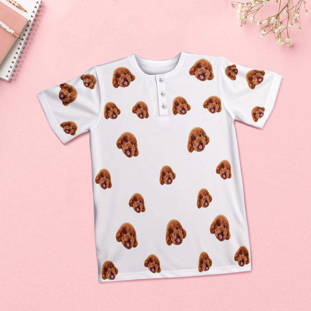 Custom Face Pajamas White Funny Pet Face Women Short Pajama Set Gift for Women - auphotoblanket