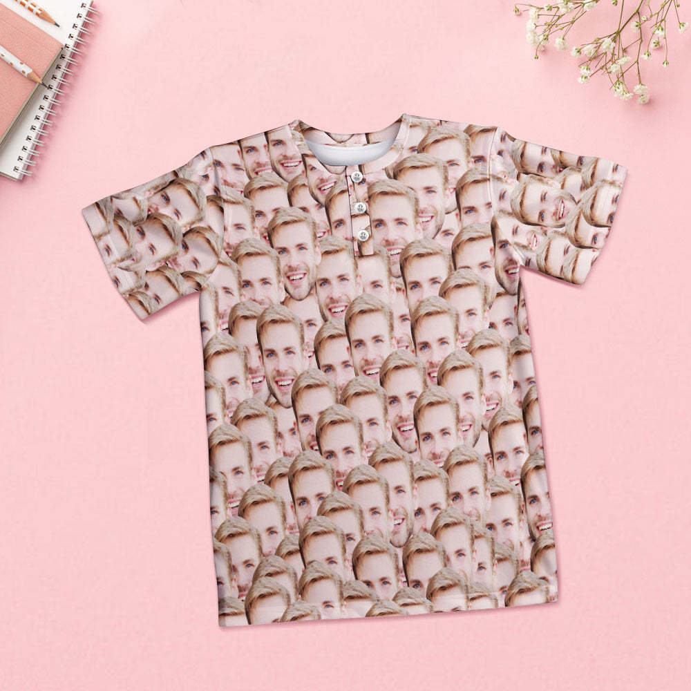 Custom Face Pajamas Mash Face Women Short Pajama Set Gift for Her - auphotoblanket