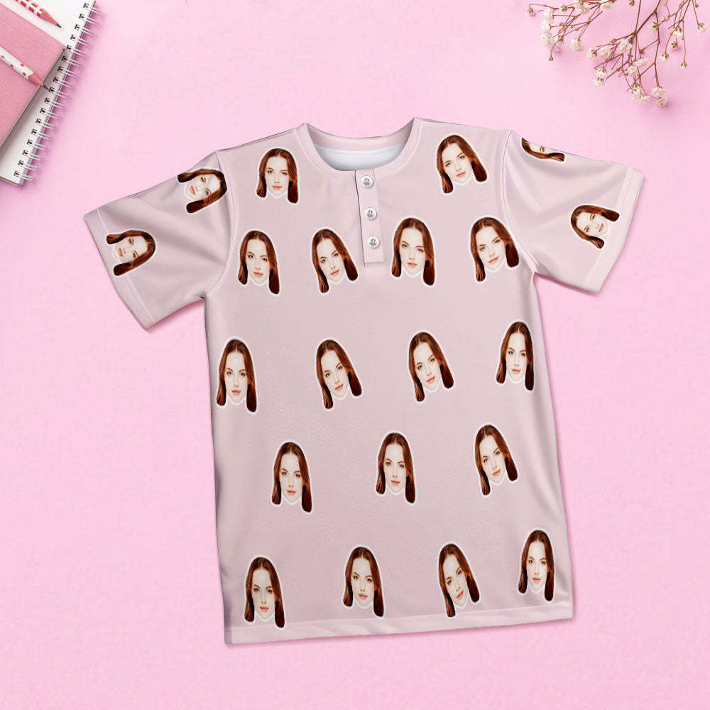 Custom Face Pajamas Women Short Pajama Set Gift for Lover - auphotoblanket