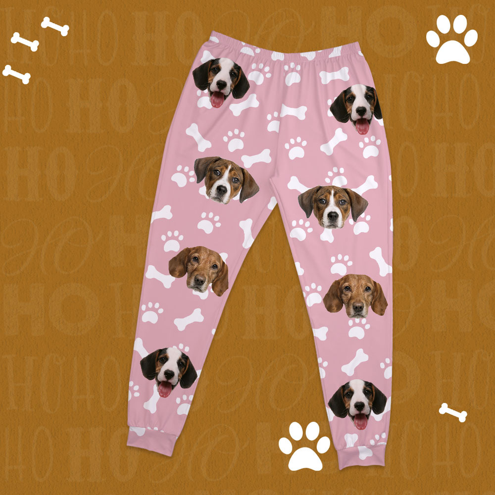 Custom Photo Pet Faces - Gift For Dog Lovers, Cat Lovers - Personalized Unisex Pajamas Set - auphotoblanket