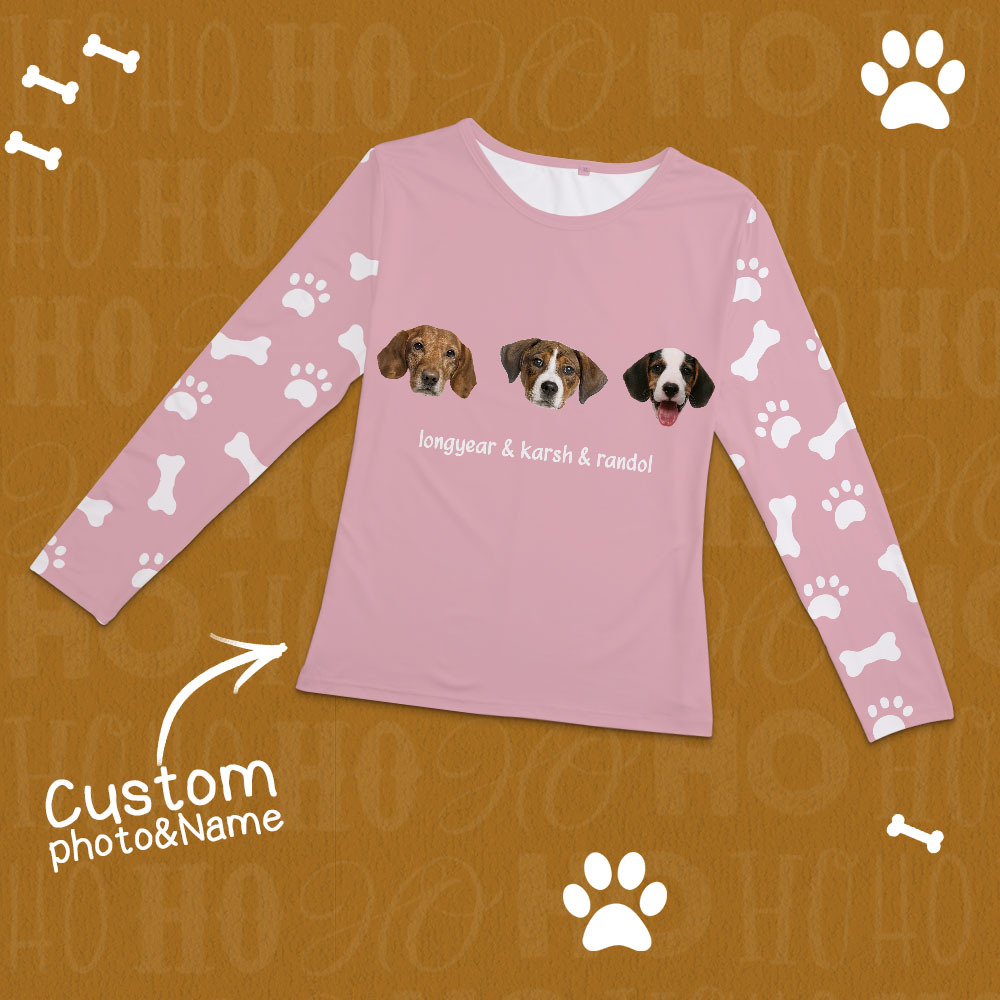 Custom Photo Pet Faces - Gift For Dog Lovers, Cat Lovers - Personalized Unisex Pajamas Set - auphotoblanket